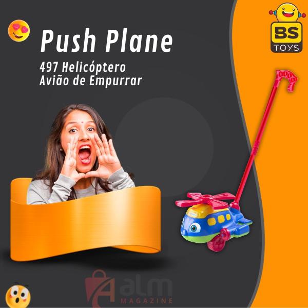 Helicóptero Avião Didático De Empurrar Push Plane Brinquedo - Bs Toys Imagem de Helicóptero Avião Didático De Empurrar Push Plane Brinquedo