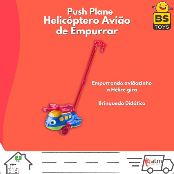 Helicóptero Avião Didático De Empurrar Push Plane Brinquedo - Bs Toys Imagem de Helicóptero Avião Didático De Empurrar Push Plane Brinquedo