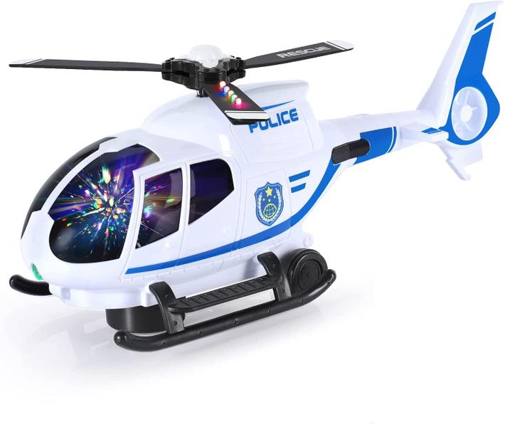 Imagem de Helicóptero de Brinquedo com Hélice que Gira Sons Luzes e Sons e Bate e Volta