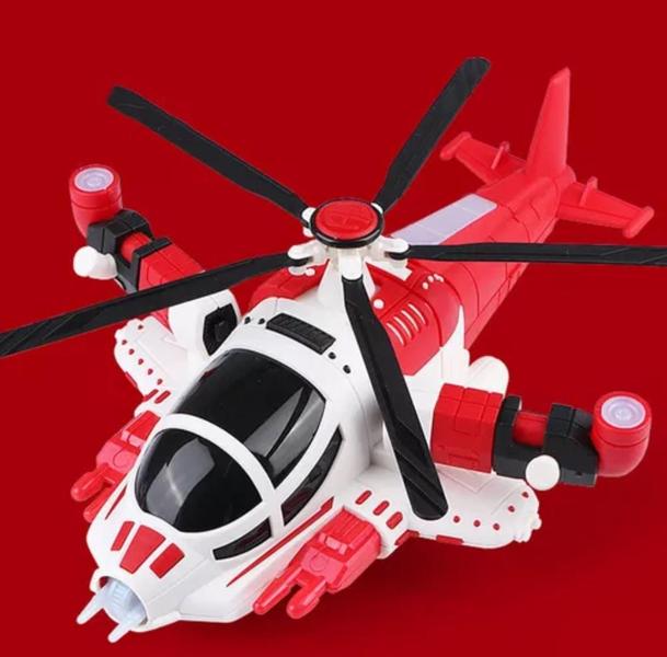 Imagem de Helicóptero de Combate Gira 360 com Luz Som e Movimentos