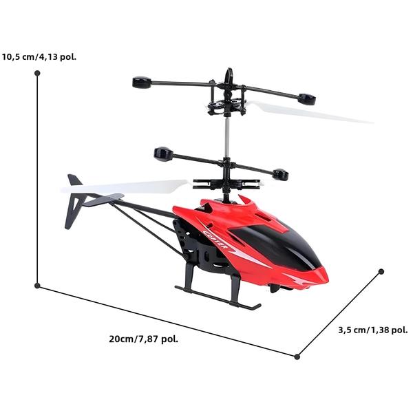 Imagem de Helicóptero RC para Crianças - 2 Canais, Controle de Gesto, LED e Suspensão