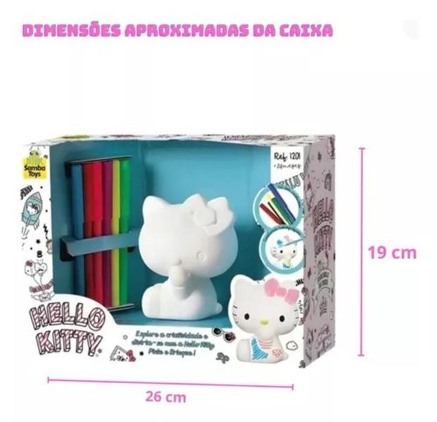 Imagem de Hello Kitty De Pintura C/ 6 Canetinhas Colorir Pintar Boneca