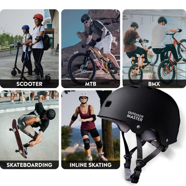 Imagem de Helmet OutdoorMaster Skateboard Cycling para crianças, jovens e adultos