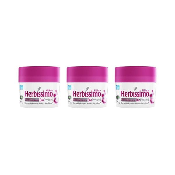 Imagem de Herbissimo Creme 55G Bio Protect Hibisco - Kit Com 3Un