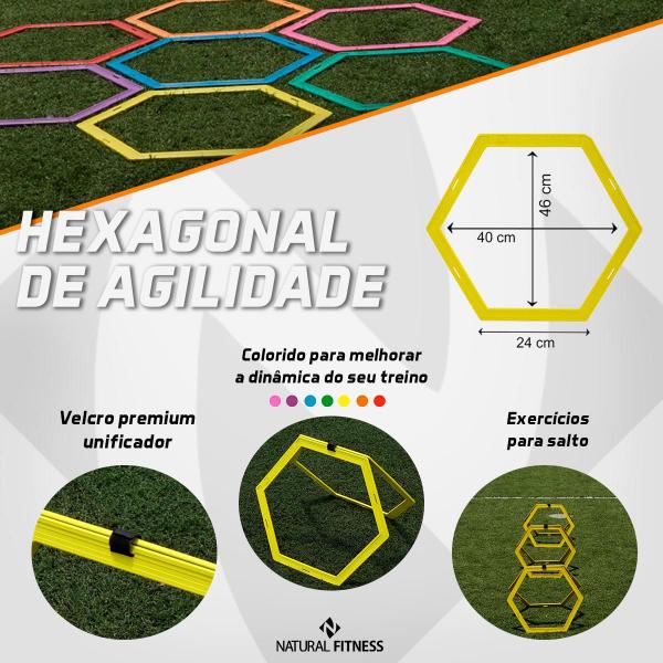 Hexagonal Argola de Agilidade Treino Futebol - Natural Fitness Imagem de Hexagonal Argola de Agilidade Treino Futebol
