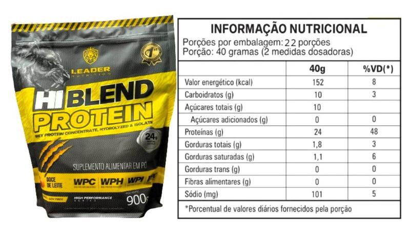 Imagem de Hi Blend Protein 900g 24g Proteina Leader Nutrition - 0 Soja