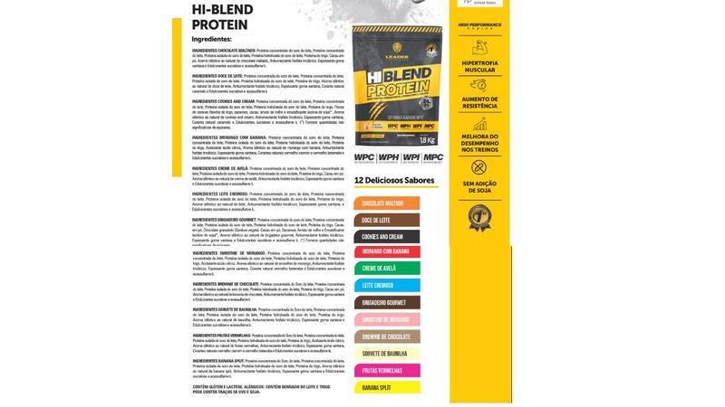 Imagem de Hi Blend Protein Whey 1,8Kg 24g Proteina Leader Nutrition