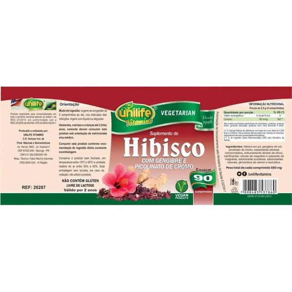 Imagem de Hibisco com Gengibre 90 comprimidos de 500mg