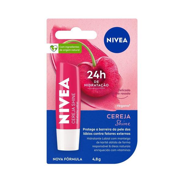 Hidratante Labial Nivea Cereja Shine 4,8g Hidratante Labial Nivea Cereja Shine 4,8g