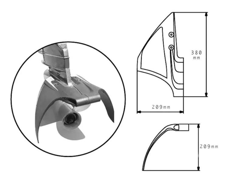 Imagem de Hidrofolio estabilizador com kit de instalacao 40-250hp