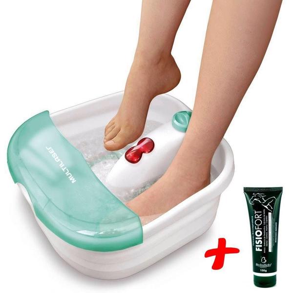 Hidromassageador Para Pés Foot Spa Serene Infravermelho + Pomada Fisiofort - Multilaser Imagem de Hidromassageador Para Pés Foot Spa Serene Infravermelho + Pomada Fisiofort