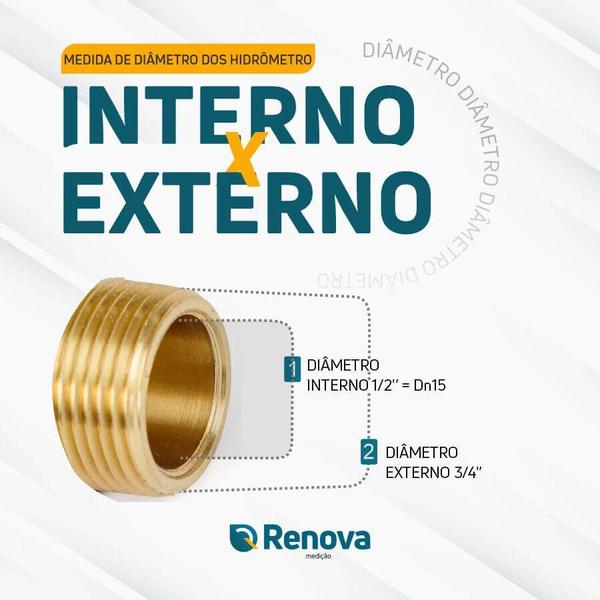 Imagem de Hidrômetro Unijato 1/2" Qmáx 3m³/h x 115mm  Renova Medição