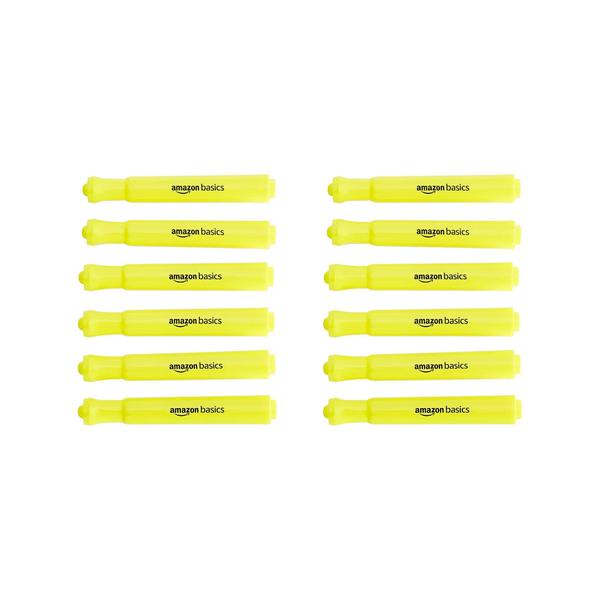 Imagem de Highlighters Amazon Basics Tank Style Chisel Tip Yellow, pacote com 12