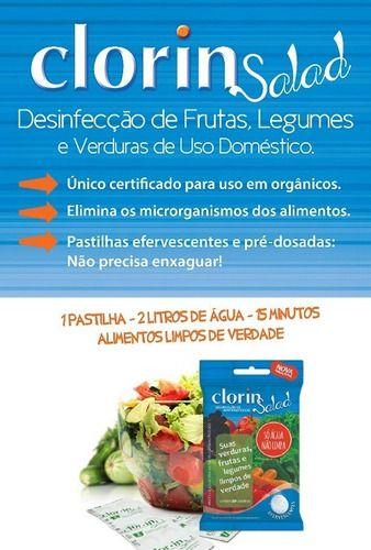 Imagem de Higienizador de Alimentos Orgânicos Clorin Salad 40 Pastilhas com NF