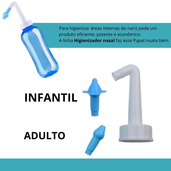 Imagem de Higienizador Nasal Azul com Dois Bicos e Frasco de 300ml