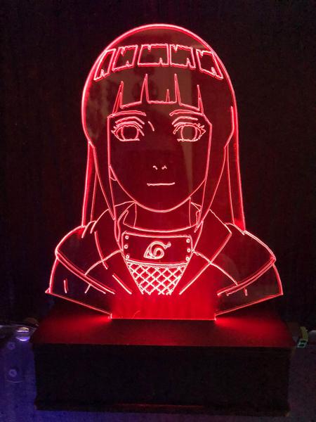 Imagem de Hinata Hyuga, Naruto, Luminária led 16 cores, Decoração, Hinata