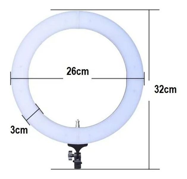 Imagem de Hing Light 26cm Filmagem Youtube Profissional 18w Tripé 2,1m