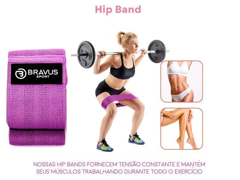 Imagem de Hip Mini Band Nível Super Forte M Elástico Extensor Bravus Sport