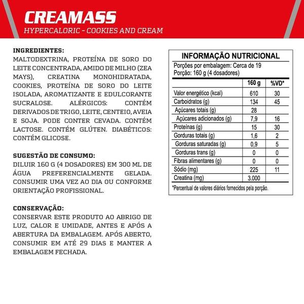 Imagem de Hipercalórico Integralmedica Creamass Chocolate 3kg Pouch