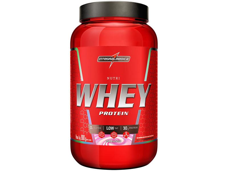 Hipercalórico Integralmédica Nutri Whey Protein - em Pó 900g Morango Hipercalórico Integralmédica Nutri Whey Protein - em Pó 900g Morango