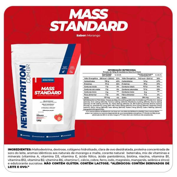 Imagem de Hipercalórico Mass Standard 1,5Kg Morango NEWNUTRITION