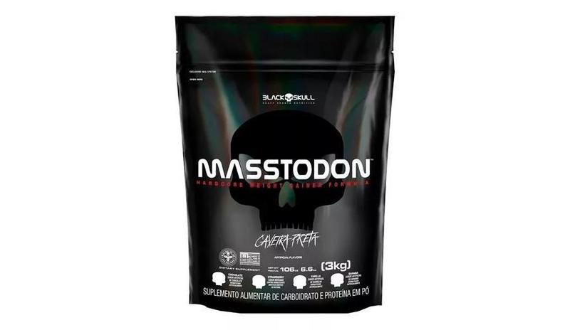 Imagem de Hipercalórico Masstodon Massa 3kg Sabor Morango - Black Skull