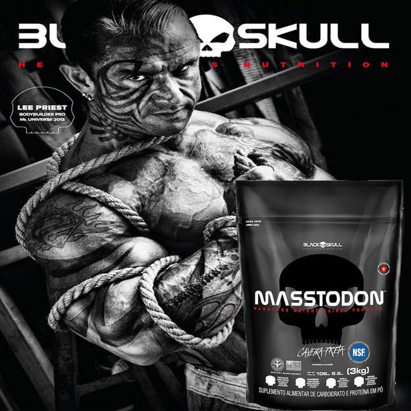 Imagem de Hipercalórico Suplemento Caveira Preta Refil Masstodon 3Kg Black Skull