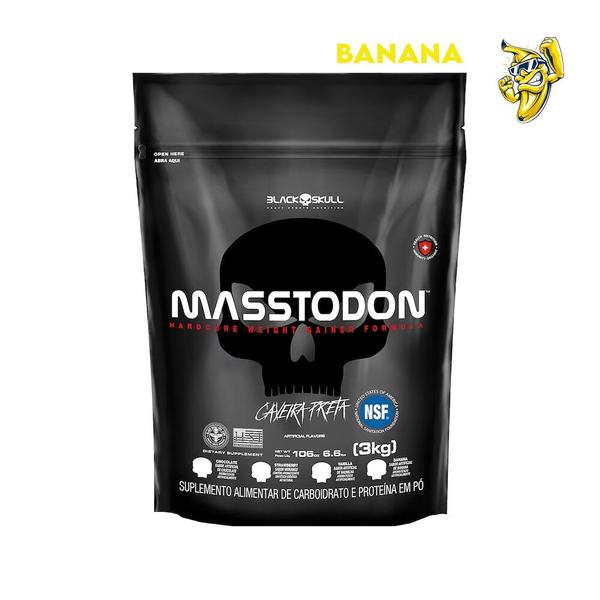 Imagem de Hipercalórico Suplemento Caveira Preta Refil Masstodon 3Kg Black Skull