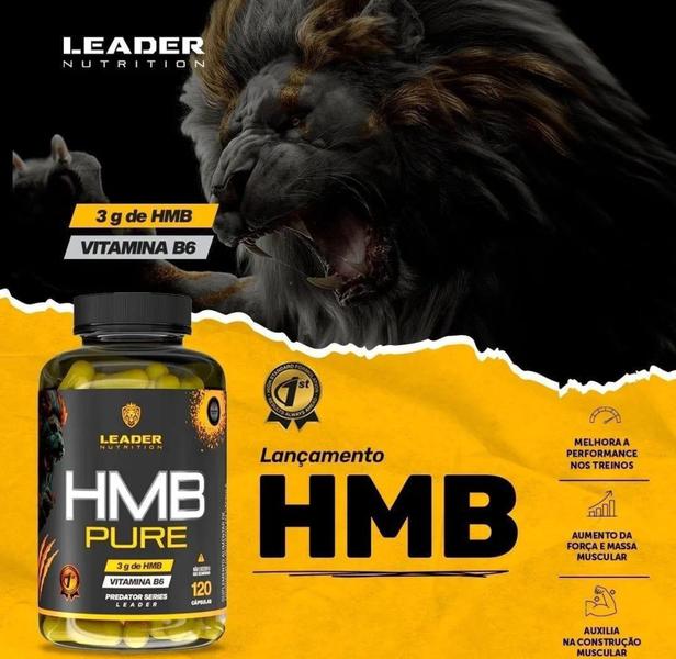 Imagem de Hmb Pure Com Vitamina B6 Leader Nutrition 120 Cápsulas