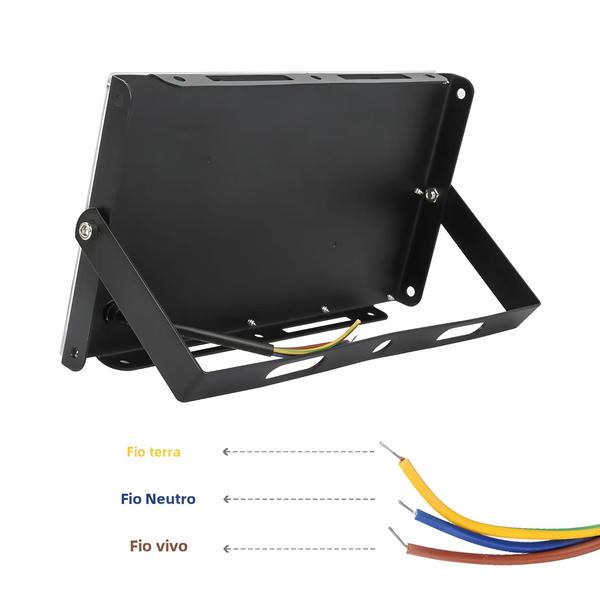 Holofote LED 100W IP65 - À Prova D'Água 220V - Refletor Externo para Parede e Rua Imagem de Holofote LED 100W IP65 - À Prova D'Água 220V - Refletor Externo para Parede e Rua