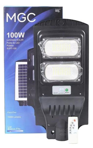 Imagem de Holofote Refletor Led Poste Iluminação Rua 100w Energia Solar Bateria Interna IP66