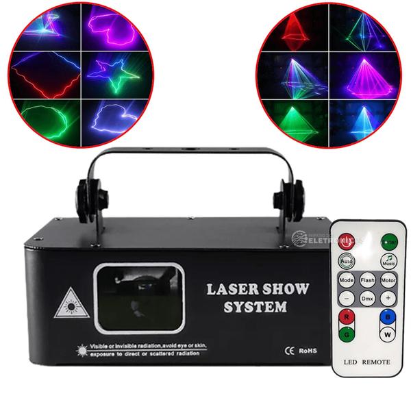 Imagem de Holografico Laser Show RGB 500mw Controle Remoto DMX 512 Bivolt Dj Iluminação Bivolt - 194883