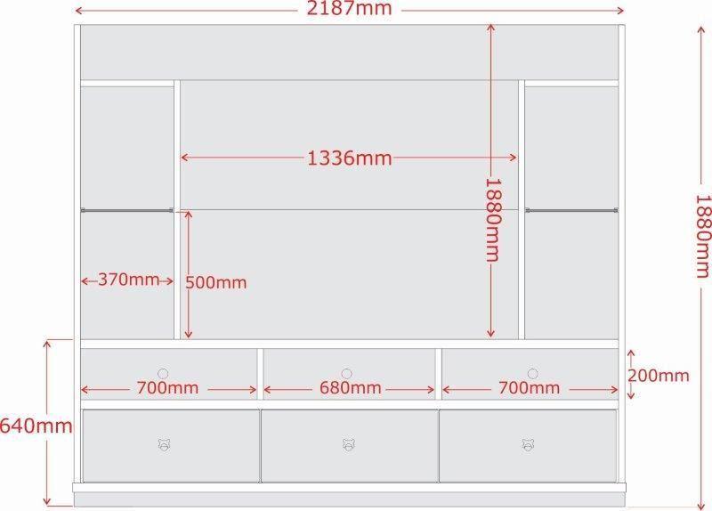 Imagem de Home Estante Denm 2.18m Tv Até 58'' Canela 3 Gavetões Led