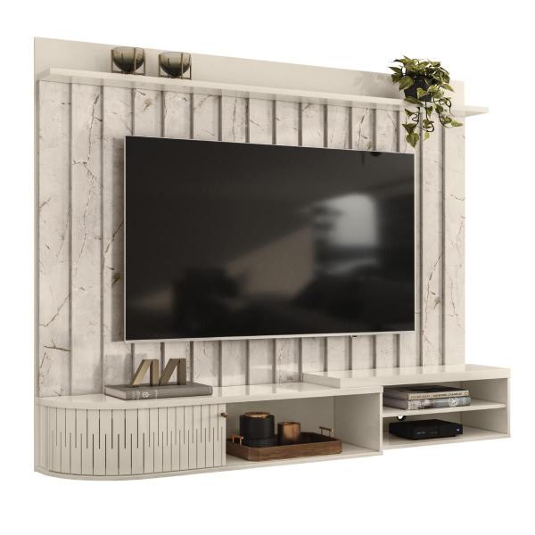 Imagem de Home Frisado para TVs 75" Ravena Calacata Off White