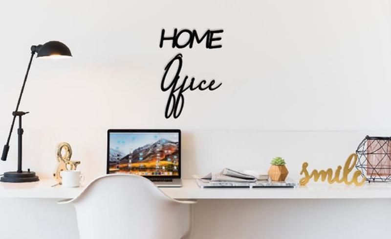 Imagem de Home Office 50X35Cm Lettering Em Mdf Aplique De Parede