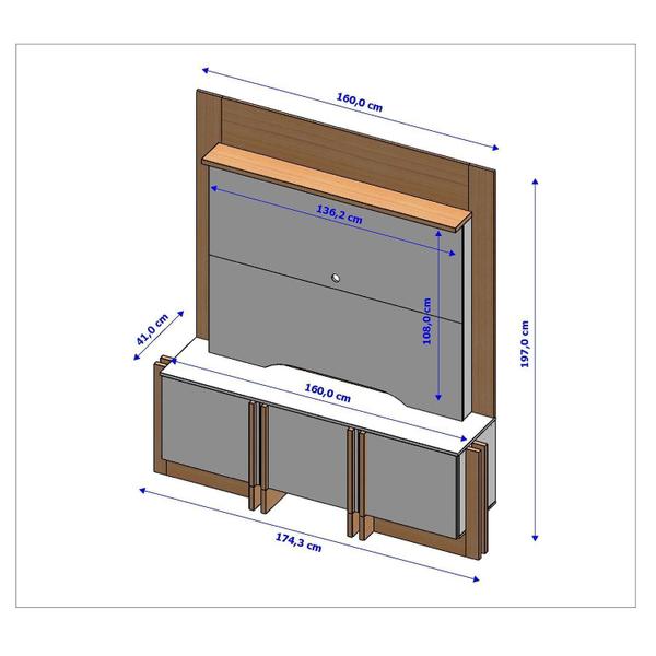 Imagem de Home Orlando Tvs até 60 Polegadas Design Moderno 3 Portas Puxadores Mdf Revestido