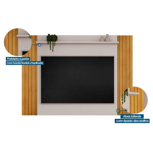 Imagem de Home p/ TV até 50 Pol Trend Ripado Extensível 108x136cm Marroquim/Off White - DJ Móveis