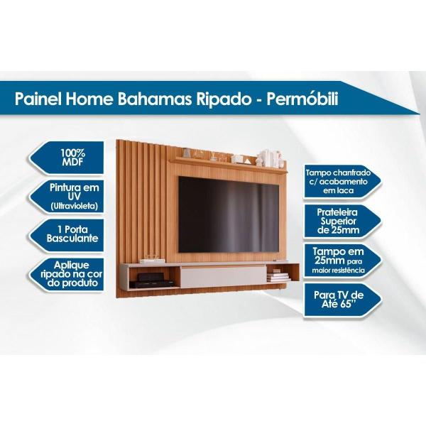 Imagem de Home p/TV até 65 Polegadas Bahamas Ripado 215X157cm Nature/Off White - Permóbili