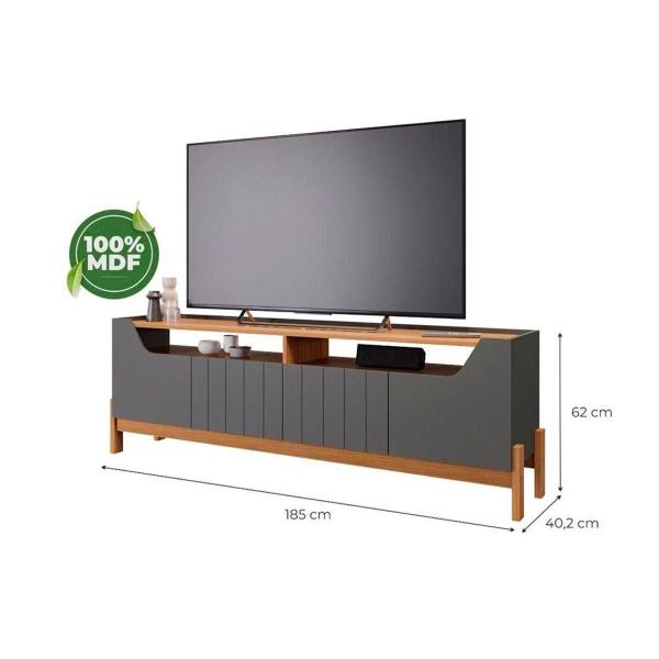 Imagem de Home p/ TV até 70 Pol Moema/Sotile c/ 4 Portas e Pés 180x197cm Off White/Nature - Permóbili