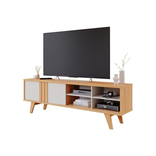 Imagem de Home p/ TV até 70 Pol Paraty/Trend Ripado 100% MDF c/ 1 Porta 180x127cm Nature/Off White - Permóbili