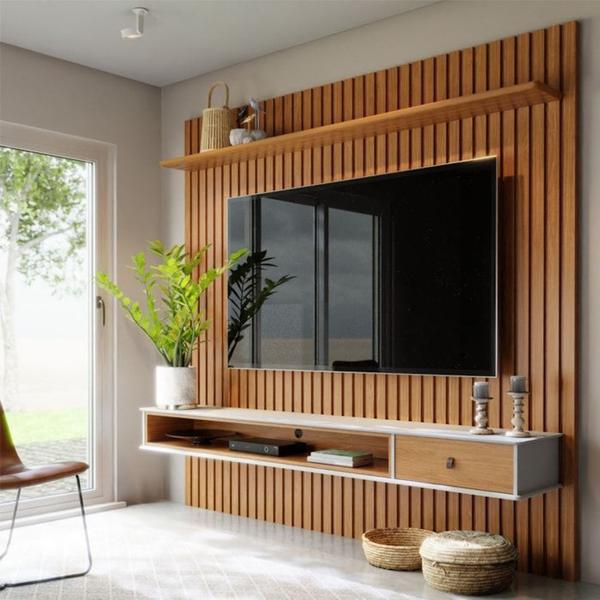 Imagem de Home Para Sala De Estar 250cm TV 75 Polegadas 61X Off White Nature Tebar