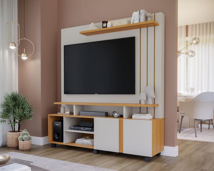 Imagem de Home para TV até 55" Valencia Off White Nature Permóbili Móveis