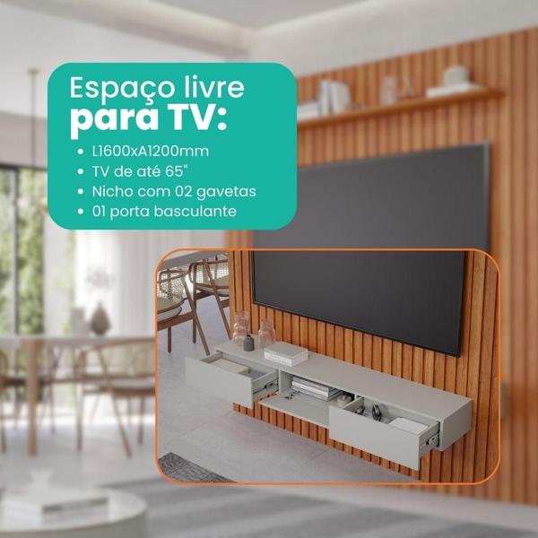 Imagem de Home Para Tv Até 65' 1 Porta 2 Gavetas 1 Prateleira Maragogi Permobili Cinamomo/Off White