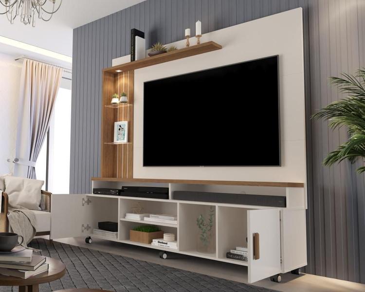 Imagem de Home para TV Plote Off White e Canela