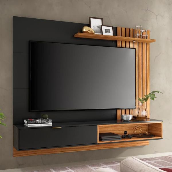 Imagem de Home para TV Ripado e Portas Ivelis 1.8 Preto Noce