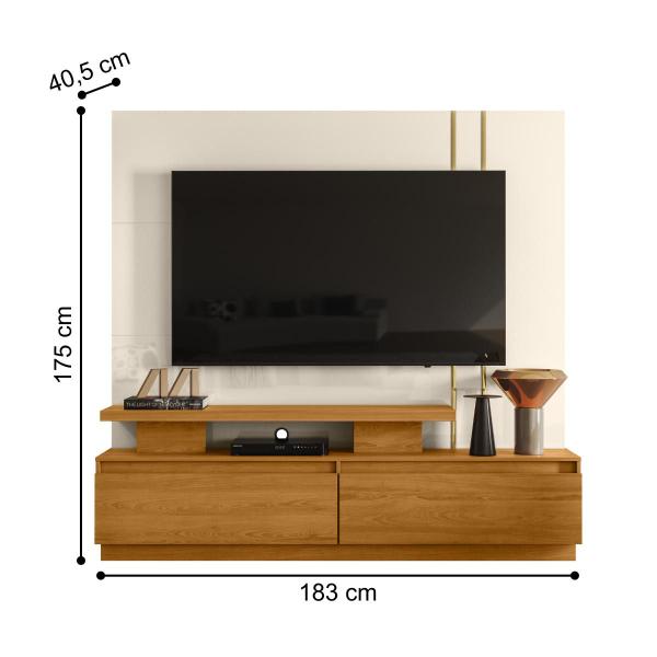 Imagem de Home para TVs 75" com 2 Gavetas Richmond Cinamomo Off White