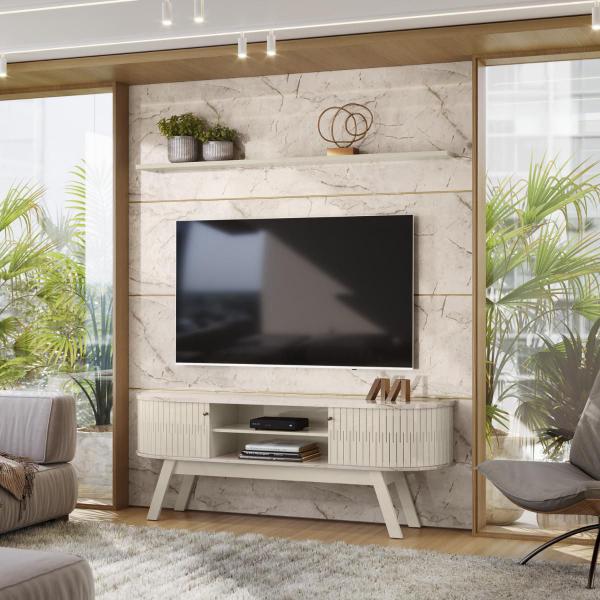 Imagem de Home para TVs 75" com 2 Portas Brémen Calacata Off White