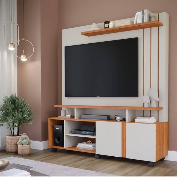 Imagem de Home Permóbili Valência 100% MDF com Nichos laterais - Cinamomo/Off White