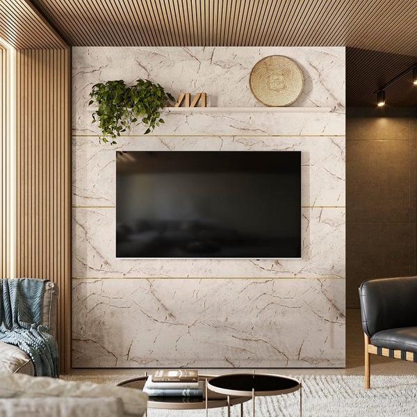 Imagem de Home Piso-Teto Guaporé para TV de até 75 polegadas - Calacata/OffWhite - Madetec