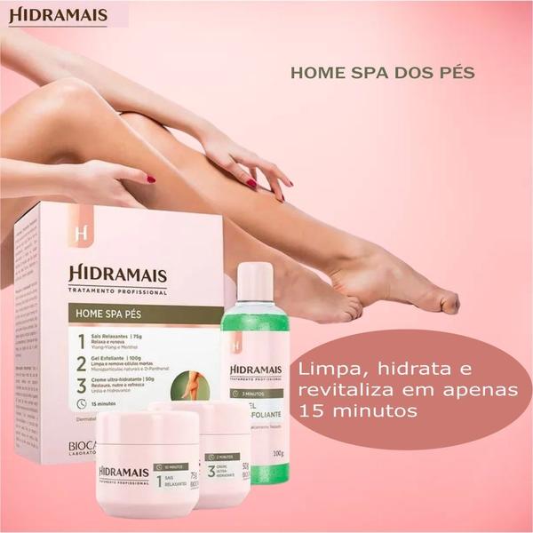 Imagem de Home Spa Pés Sais Relaxante Gel Esfoliante Creme Hidramais